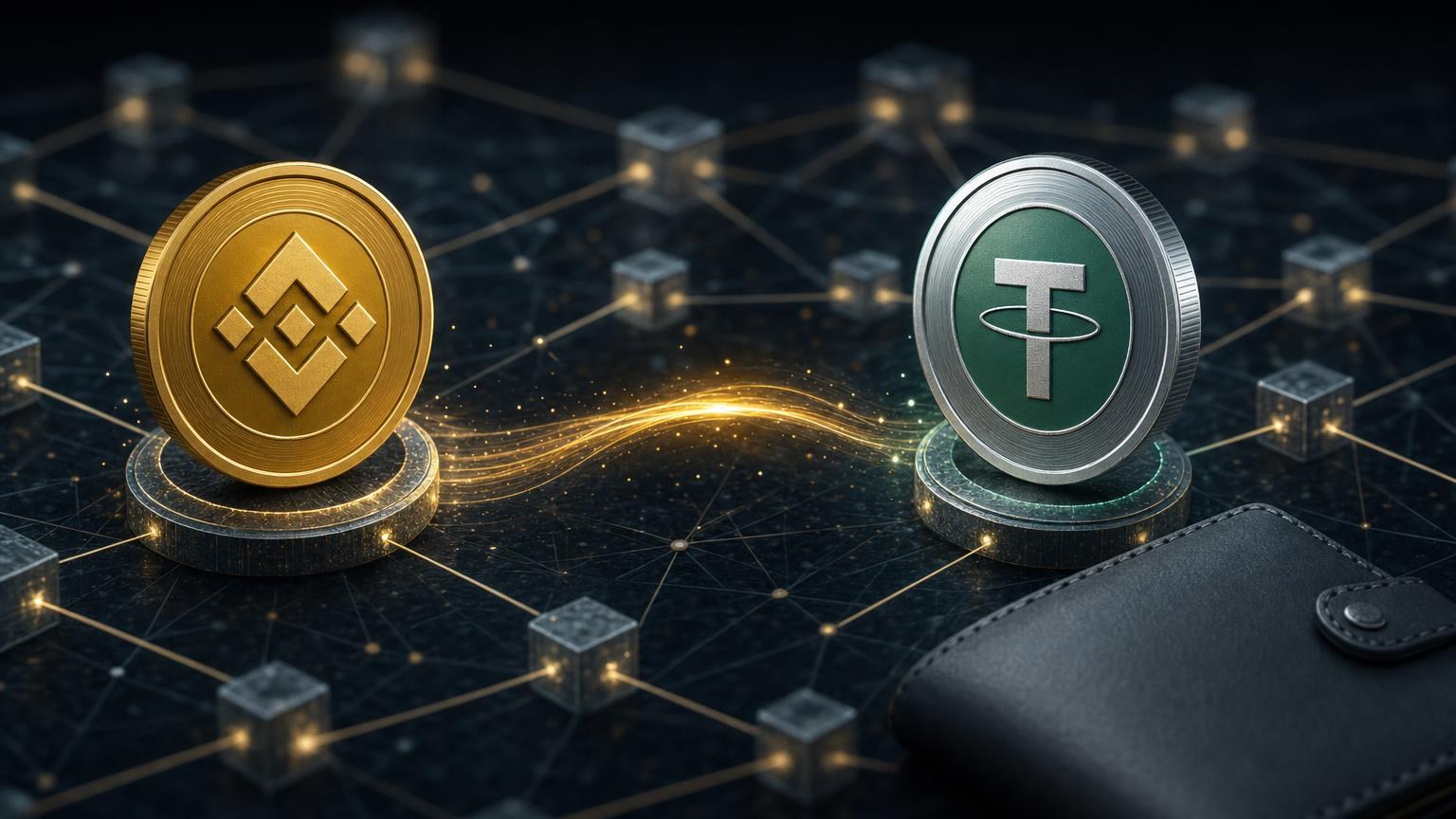BNB bakiyesi, USDT hedefi ve BNB Smart Chain, Ethereum ile TRON ağ seçeneklerini karşılaştıran kripto para dönüşüm ekranı